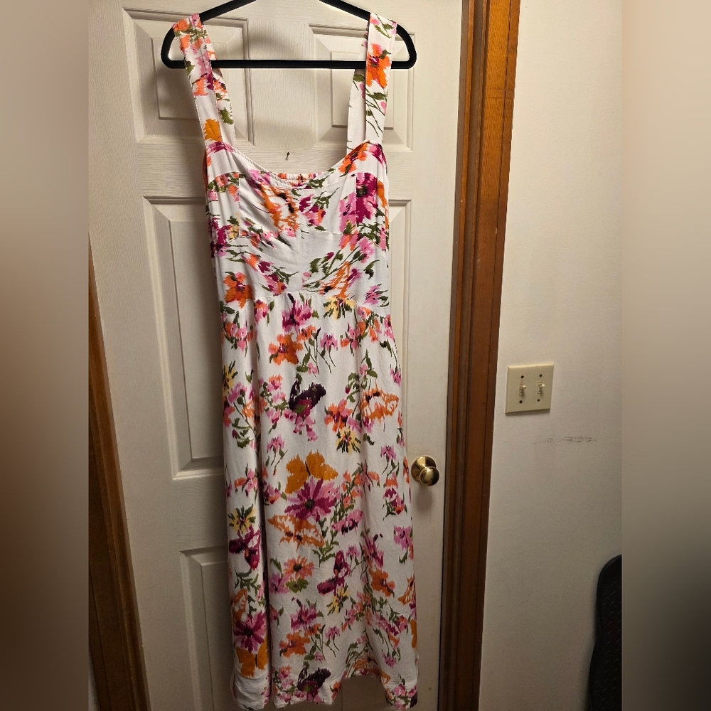 Anthropologie Maeve The Jocelyn Sleeveless Slip Midi Dress In Pink New W/O Tags - Picture 5 of 12